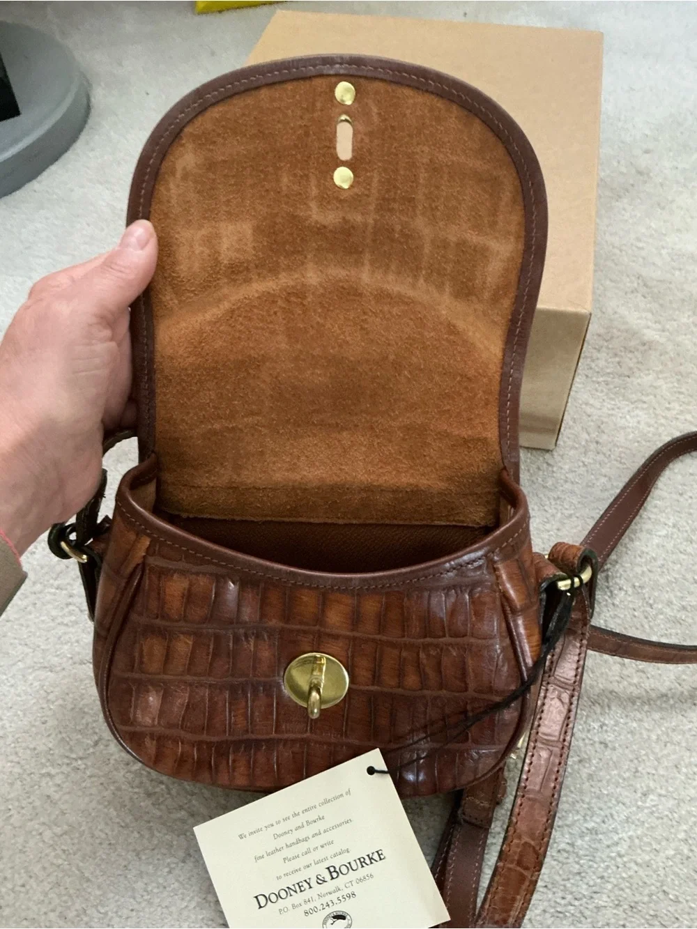 Small Bayou Leather Flap unused with box etc J113 T1